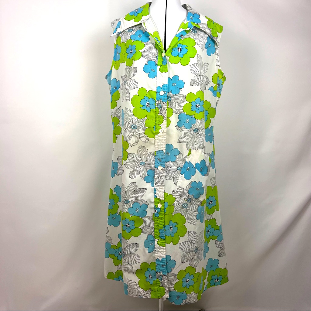 Vintage 70’s Jcpenny Flower Pattern Loungewear Dress Size 12